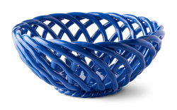 Octaevo Sicilia ceramic basket blue by Spanish brand Octaevo, available at www.cuemars.com