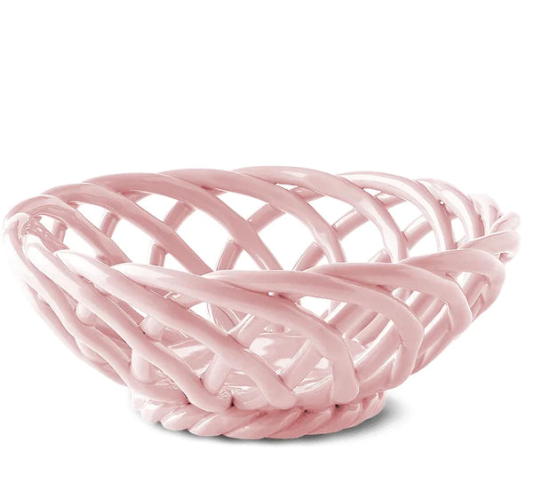 Ceramic fruit basket in pink by Octaevo, available at www.cuemars.com