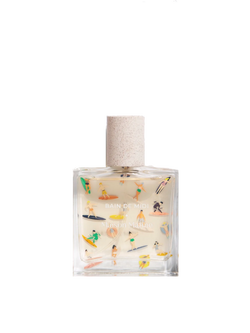 Bottle of perfume with colourful graphics by Maison Matine available at www.cuemars.com
