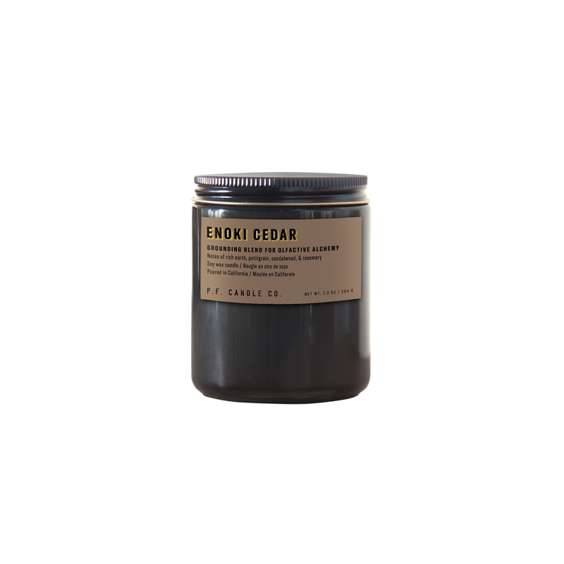 candle in amber jar from the Alchemy collection, by PF Candle Co. Available at www.cuemars.com
