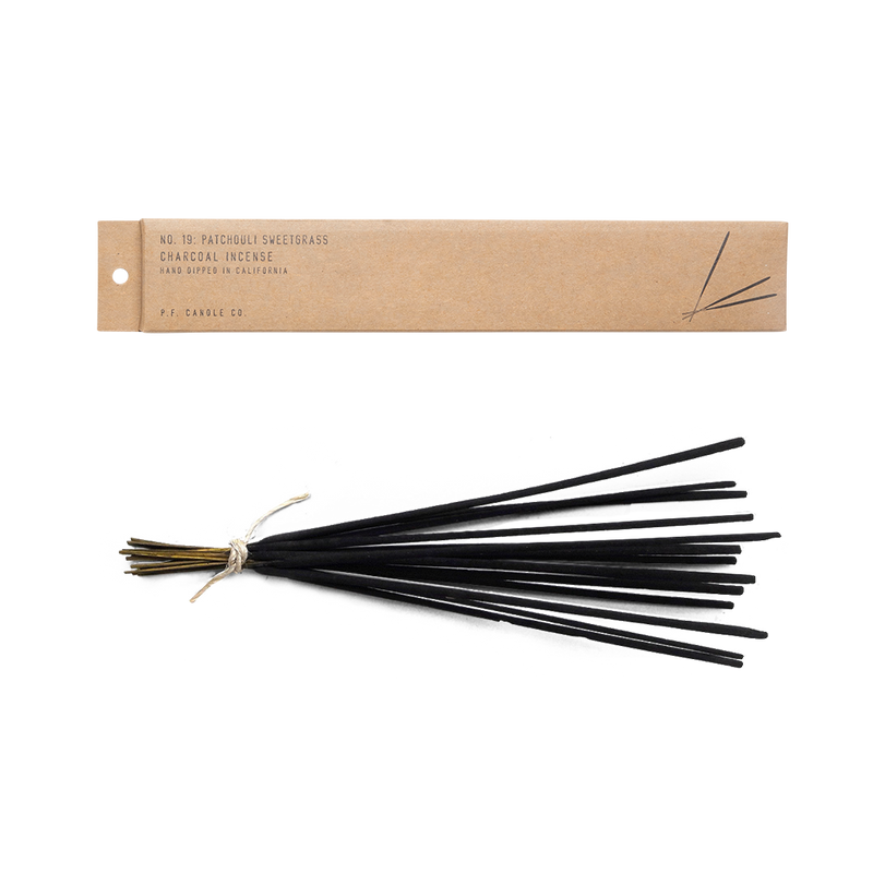 PF Candle Co Patchouli Sweetgrass Charcoal Incense Sticks available at cuemars.com