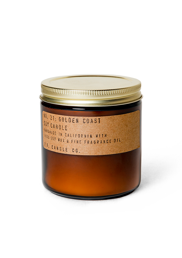 Golden Coast n21 soy wax candle handmade in California by PF Candle Co. Available at cuemars.com