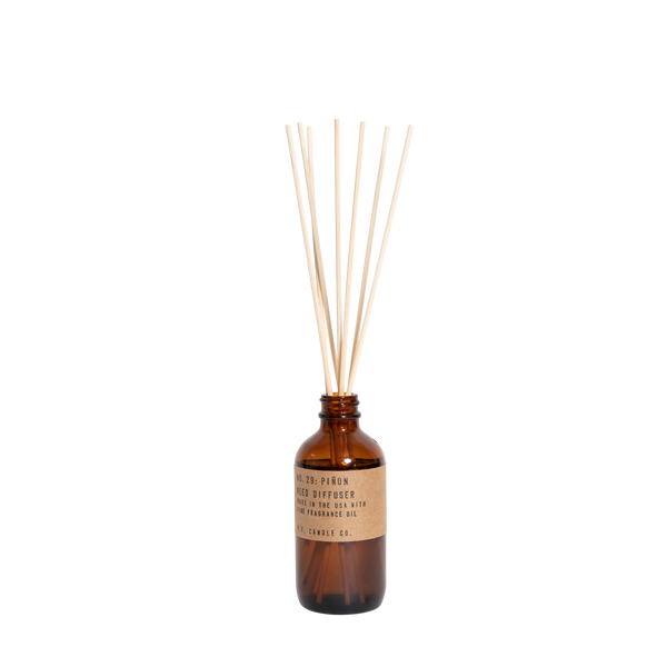 pinon reed diffuser in amber glass by pf candle co 