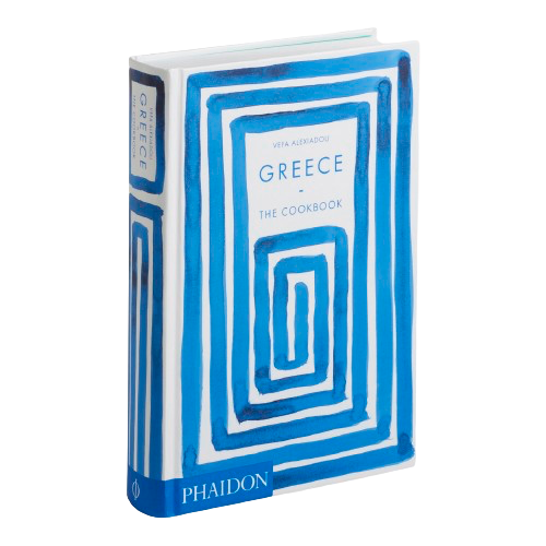 blue and white cookbook about Greek food, published by Phaidon, available at www.cuemars.com