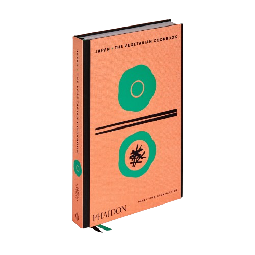 Orange and green vegetarian book by Nancy Singleton Hachisu, the most authoritative voice in Japanese home cooking today, showcases Japanese vegetarian dishes, available at www.cuemars.com