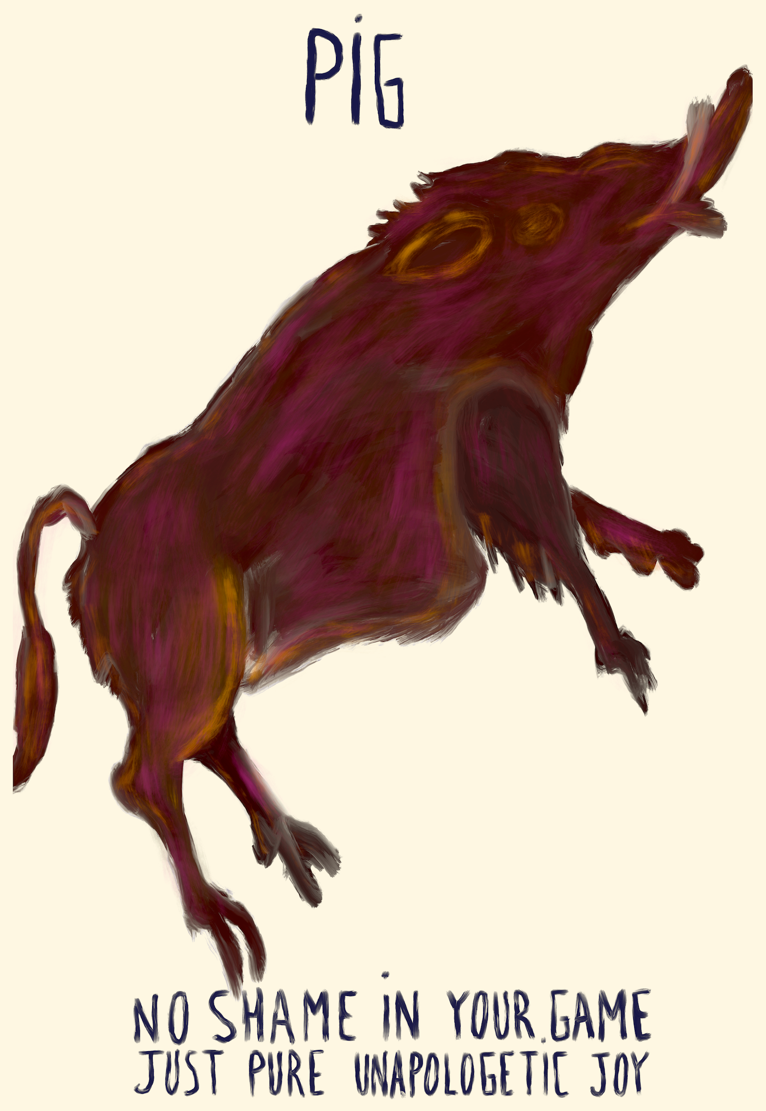 Brut Pig Lunar Star Sign art print – indulgent zodiac wall art