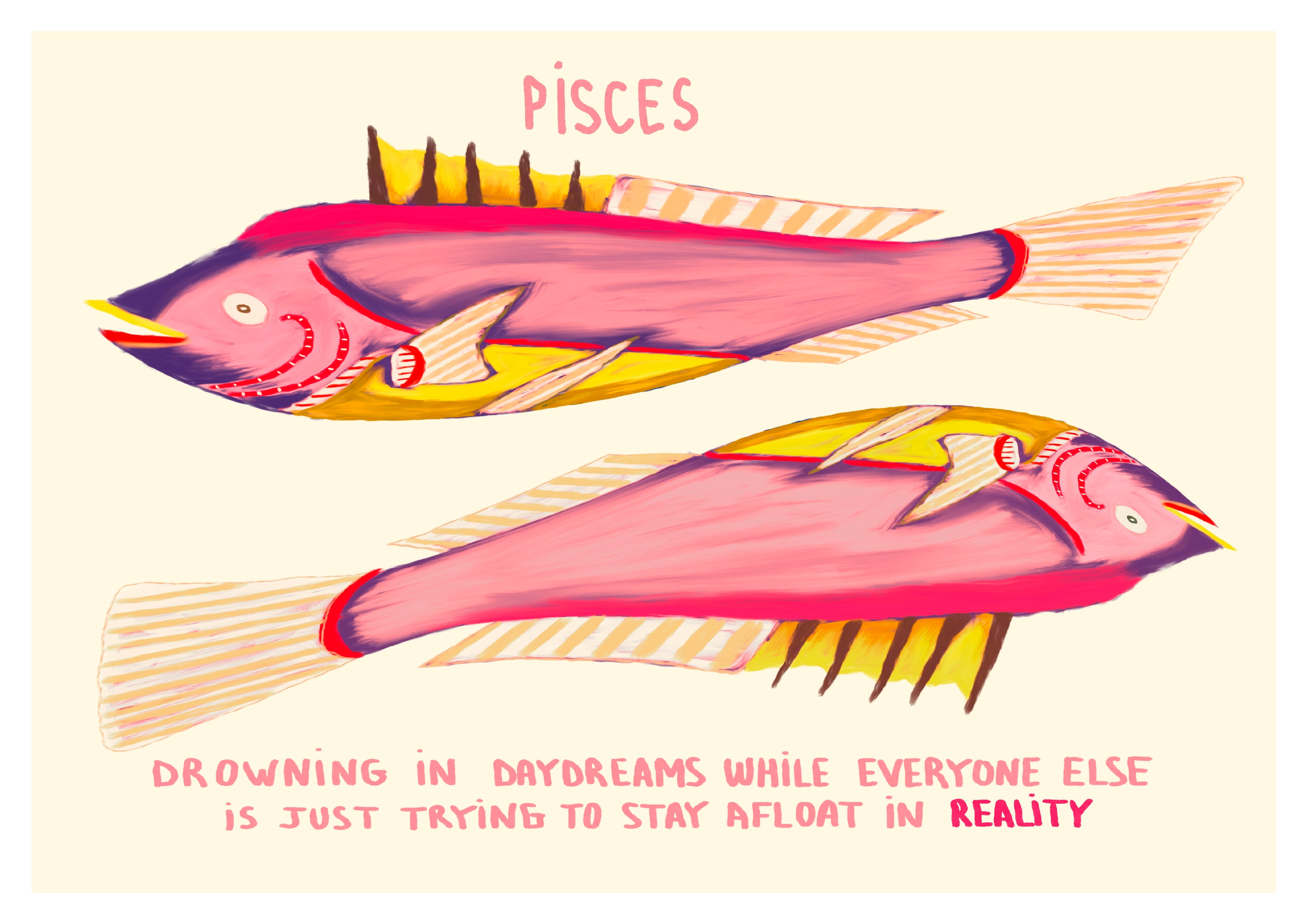 Pisces zodiac print by Brut – dreamy, emotional zodiac wall art