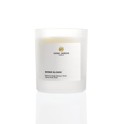 ana Jardin scented vegan candle in a white frosted reusable glass. Available at www.cuemars.com