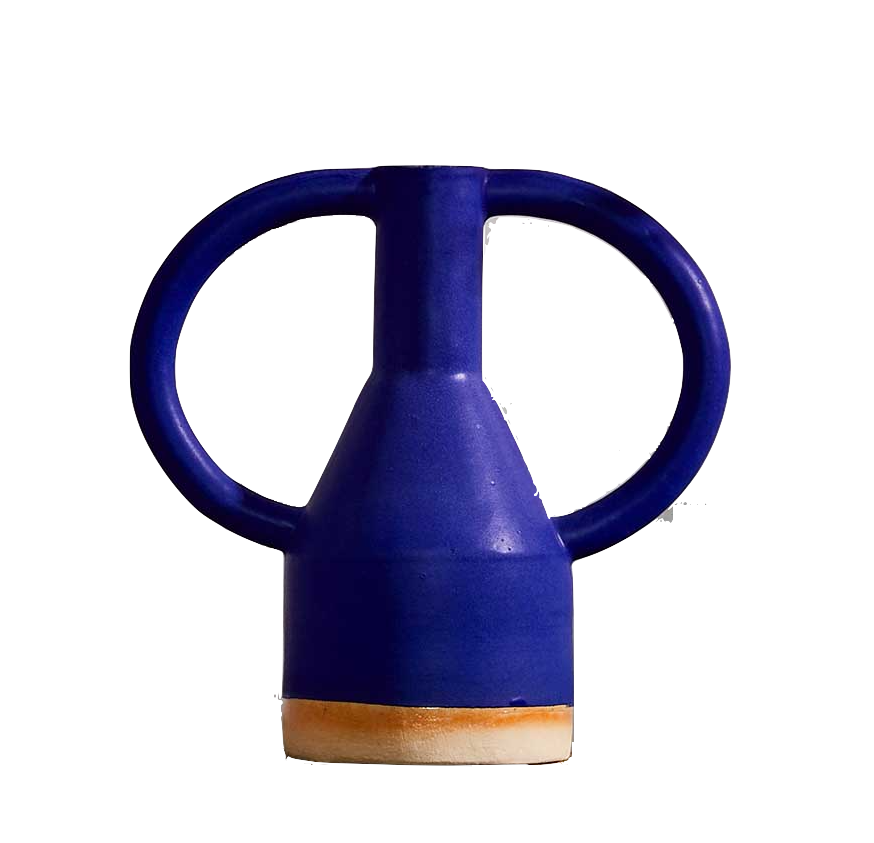 Blue Midi Eared Vase