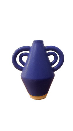 Handmade ceramic diamond vase with handles in speckled white, by Sophie Alda. Available at www.cuemars.com