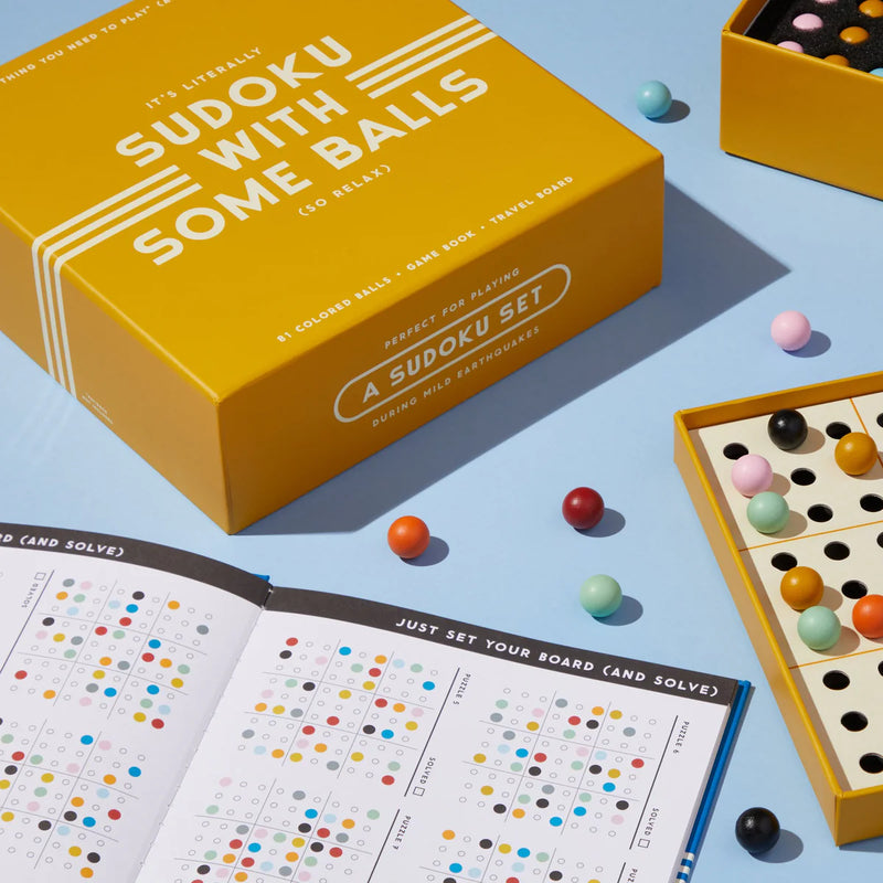 Wooden ball sudoku game set available at www.cuemars.com