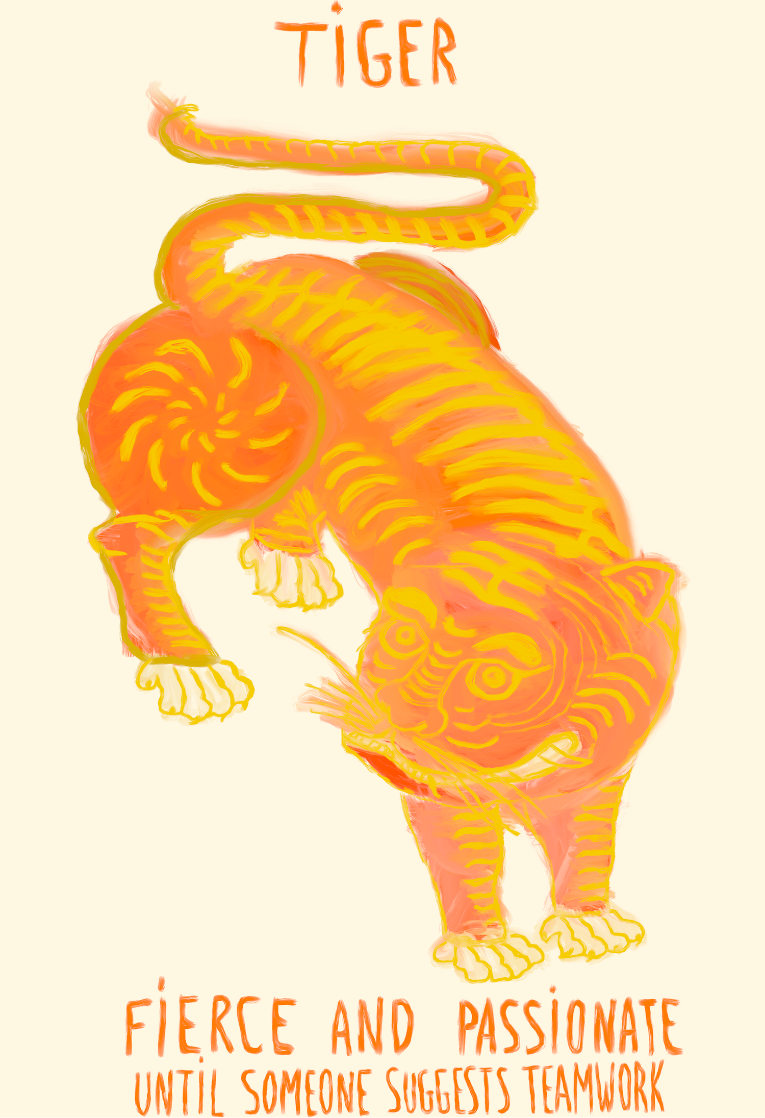 Brut Tiger Lunar Star Sign art print – fierce zodiac wall art