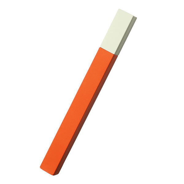 Slim Stick petrol lighter in orange with a white top by Japanese makers Tsubota Pearl, available at www.cuemars.com