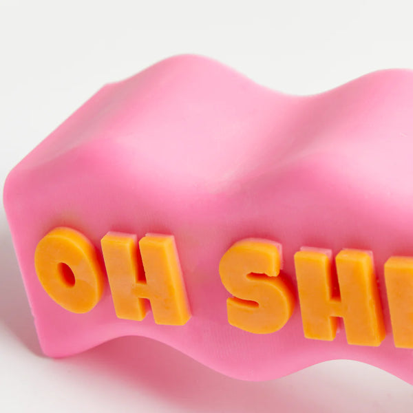Orange Pink Oh Shit soy wax candle, by UK based independent brand Wavey Casa, available at www.cuemars.com