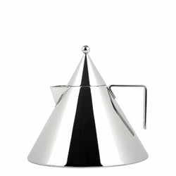 Alessi Il Conico Water kettle, a conical kettle in stainless steel mirror polished body and a magnetic steel base