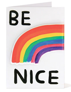 Product Picture of Be Nice Puffy Sticker Greeting Card by David Shrigley