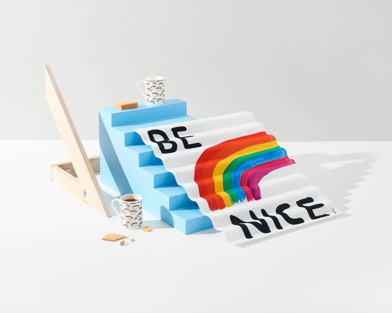 Be-Nice - linen-tea-towel-david-shrigley-cuemars