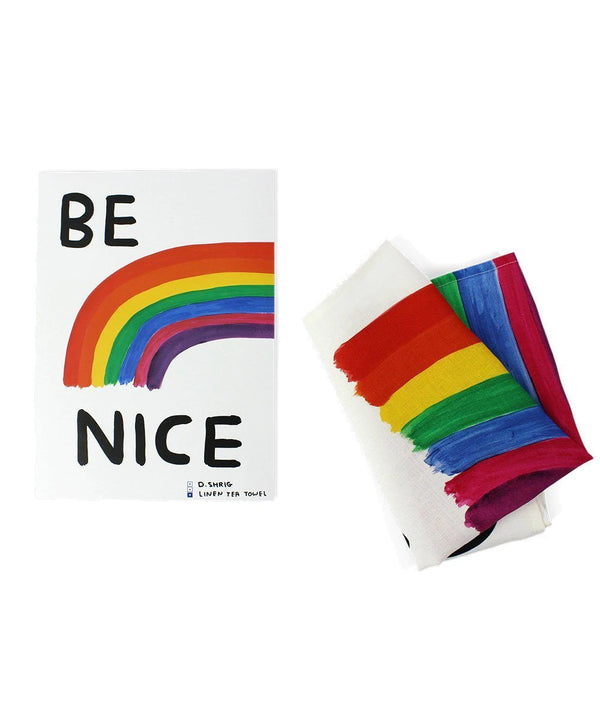 Be-Nice - linen-tea-towel-david-shrigley-cuemars