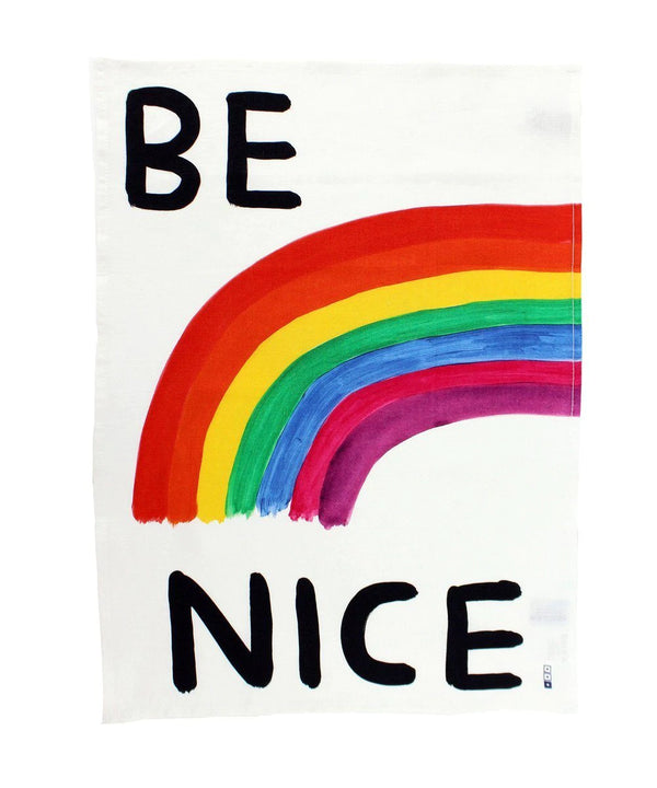 Be-Nice - linen-tea-towel-david-shrigley-cuemars