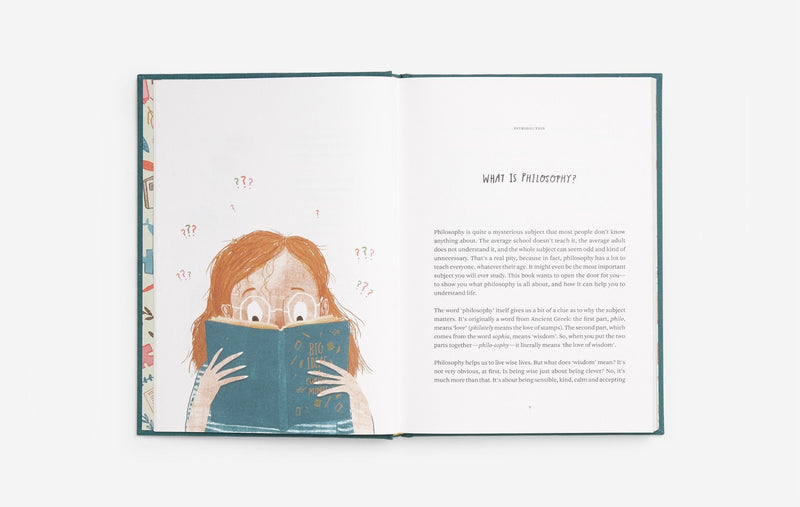 Extract of Big ideas for Curious Minds with illustrations from Anna Doherty, a book that introduces philosophy to children 