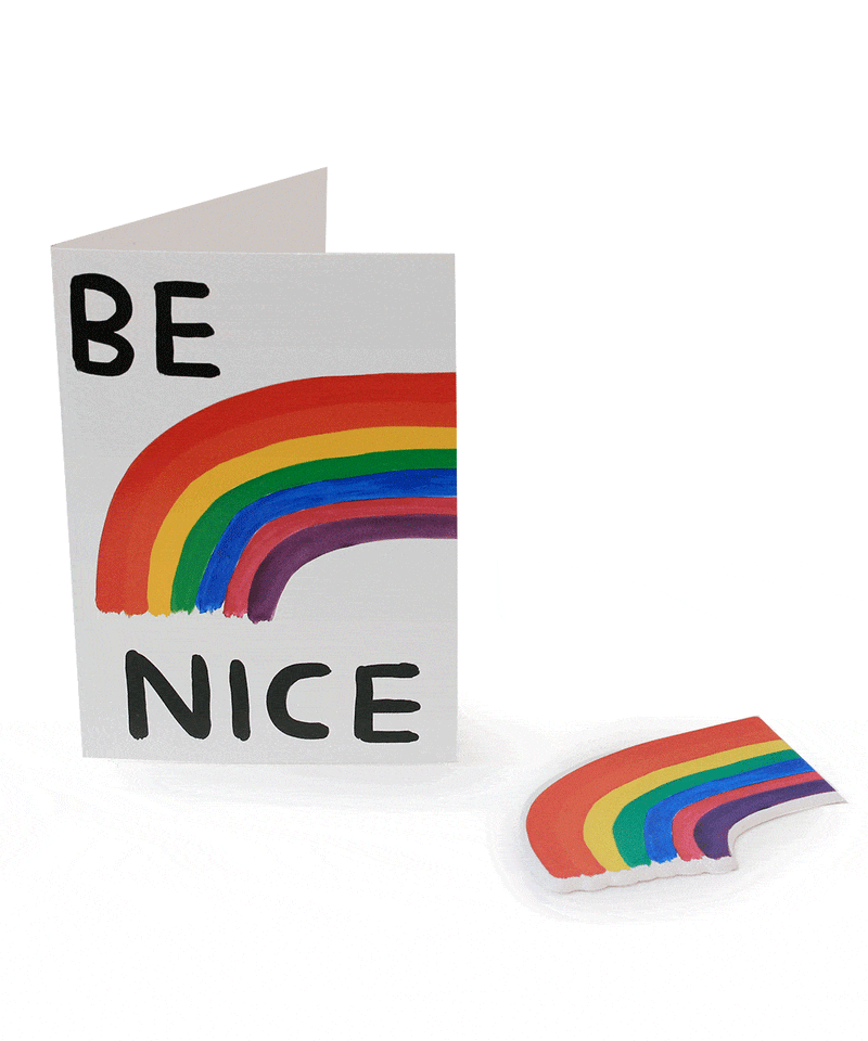 Product Picture of Be Nice Puffy Sticker Greeting Card by David Shrigley