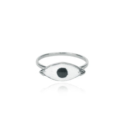 Momocreatura Enamel Eye Ring Silver