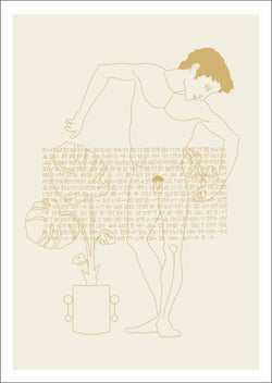 Picture of the Greek Guy by digital illustration studio Goodbond showcasing a tasteful male nude with Mediterranean touches available exclusively at Cuemars