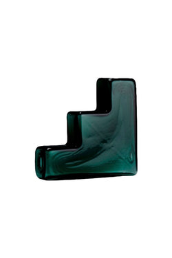 Teal opaque decorative item and glass pipe, designed by Laundry Day. Available at www.cuemars.com