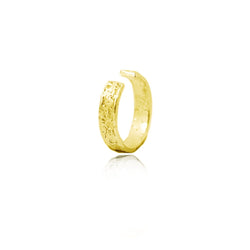 Gold Vermeil Ear Cuff featuring the moon craters. Designed and handcrafted by independent maker Momocreatura