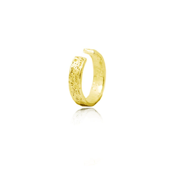 Gold Vermeil Ear Cuff featuring the moon craters. Designed and handcrafted by independent maker Momocreatura
