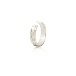 Sterling Silver Ear Cuff featuring the moon craters. Designed and handcrafted by independent maker Momocreatura