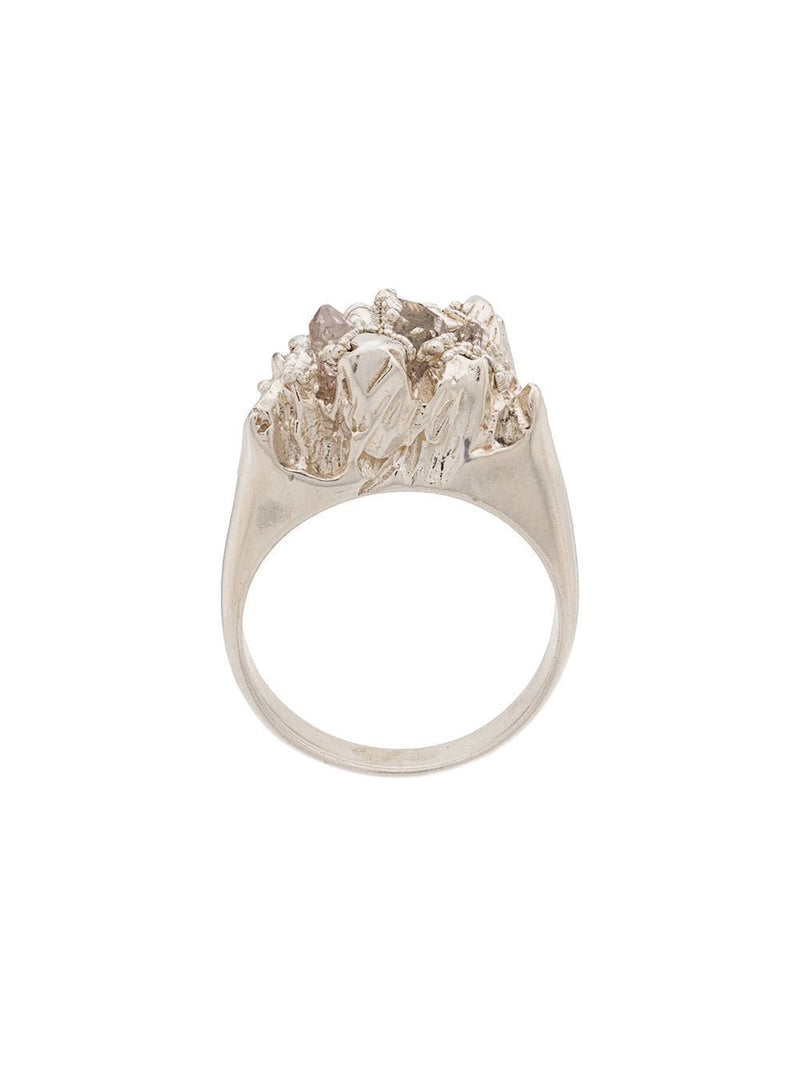 Handmade statement ring with Herkimer diamonds by Niza Huang