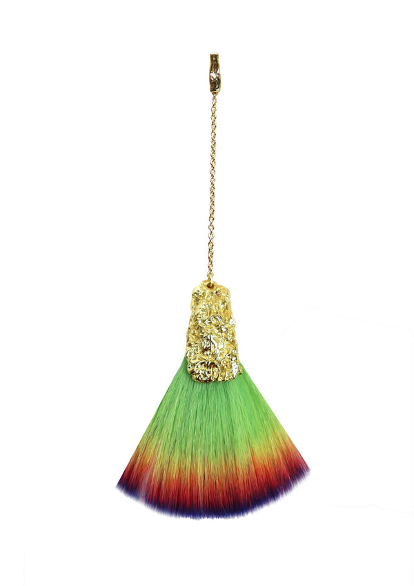Fibre colour dangling earring in silver plated brass by Niza Huang available at cuemars.com
