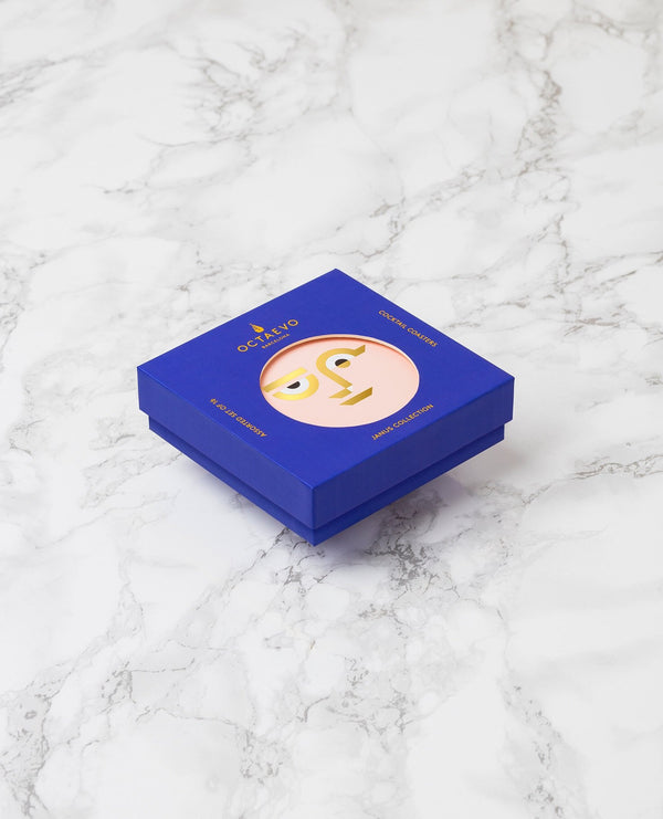 Octaevo janus face print coasters cuemars