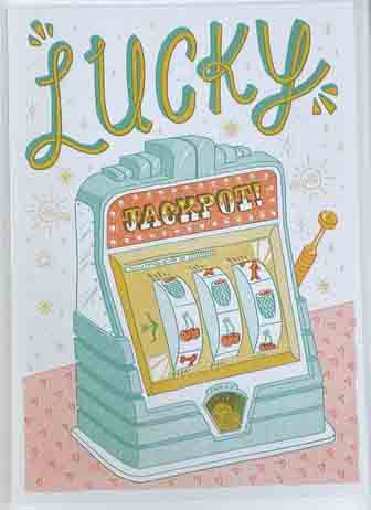 Lucky Jackpot riso print designed by Jacqueline Colley, available at www.cuemars.com