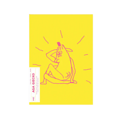 bold yellow and pink banana illustration by Aga Giecko, Posterzine Issue 42, available at www.cuemars.com
