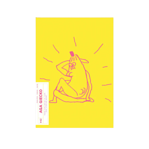 bold yellow and pink banana illustration by Aga Giecko, Posterzine Issue 42, available at www.cuemars.com