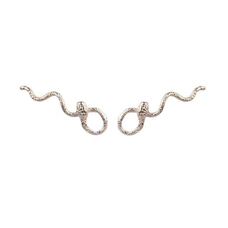 Momocreatura Wavy Snake Earrings Silver
