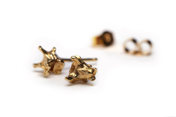 Gold Mole vertebrae ear studs