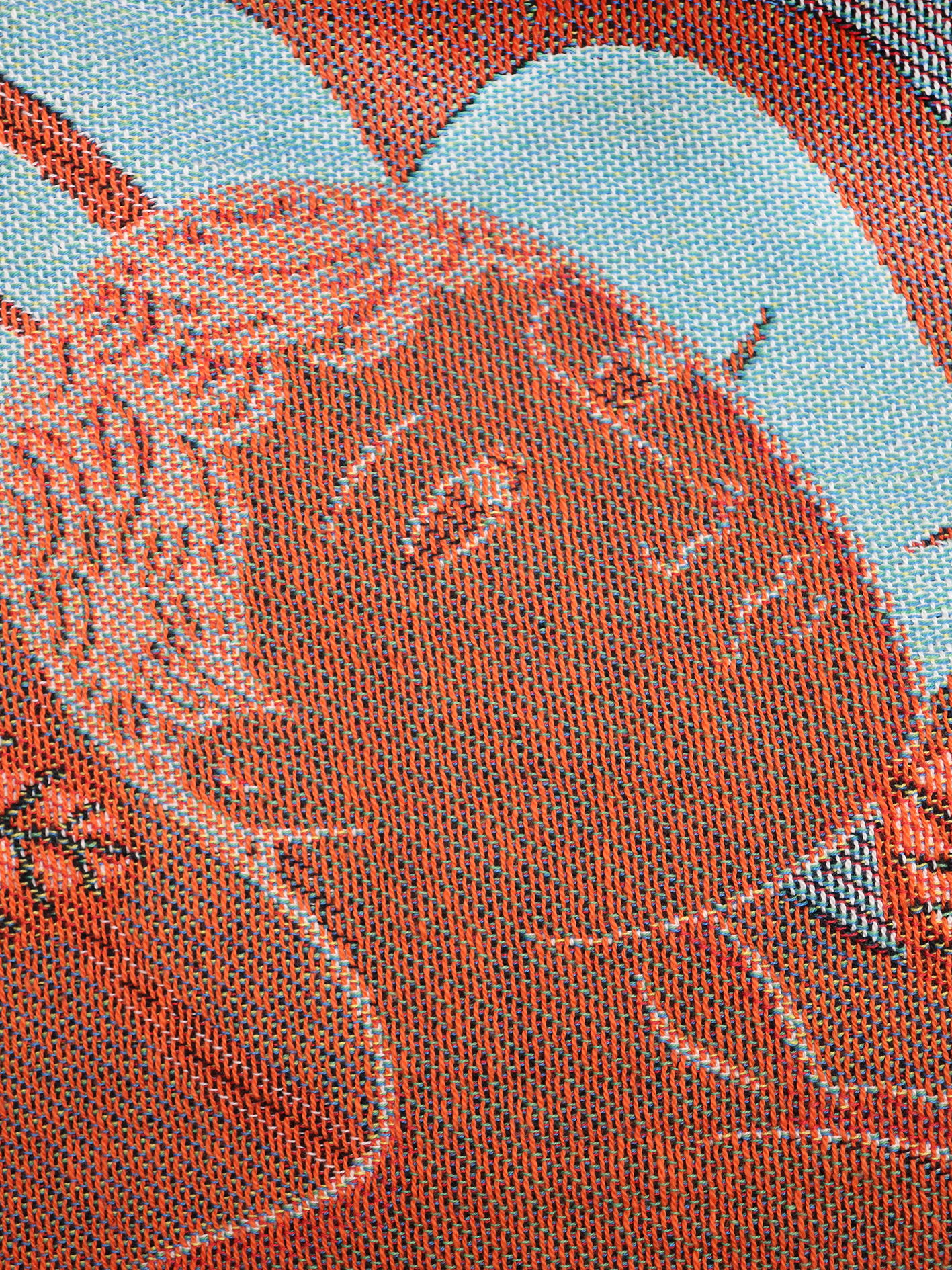 The back of the throw showing the colour and design -Tom Berry x Goodbond Artist Collaboration Throw 'Stillness'