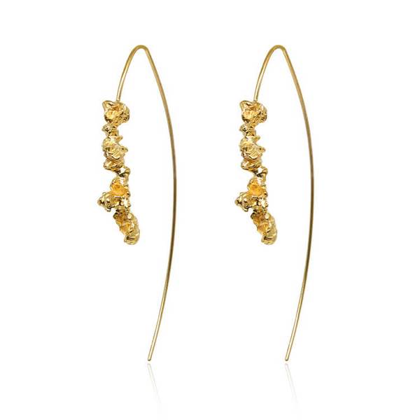22ct gold plated under earth open hoops by niza huang