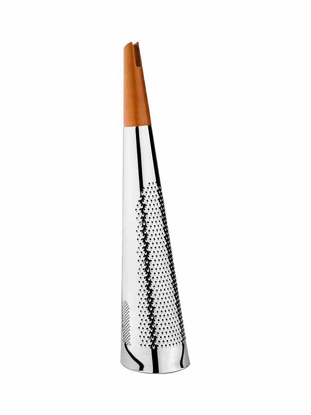 Alessi Todo Giant Cheese Grater in Wood and Stainless Steel designed by Richard Sapper for Alessi