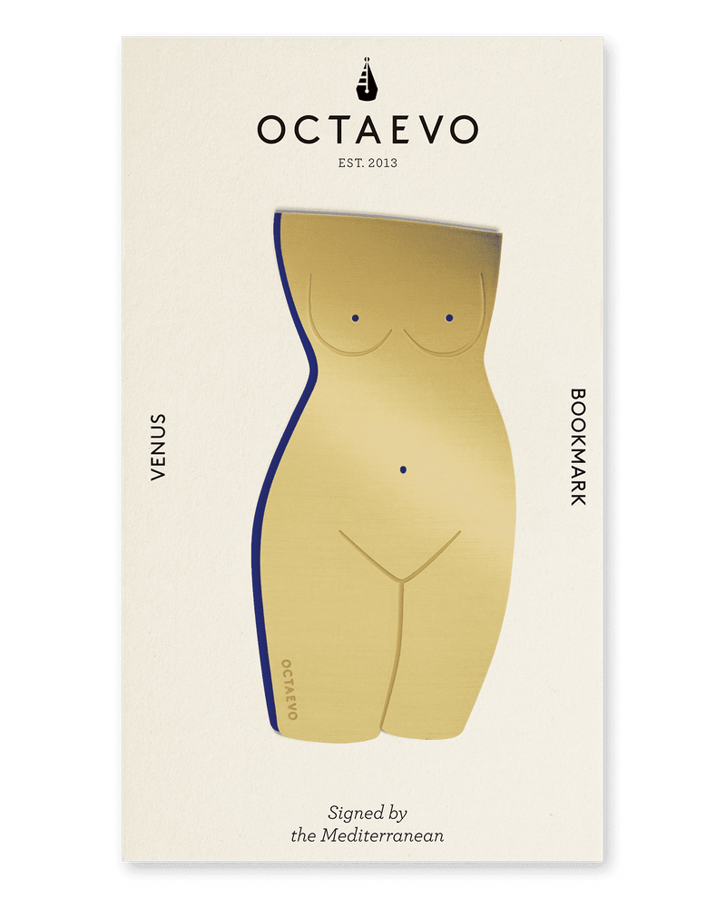 Picture of a finely-cut metal gold Venus body bookmark by Octaevo available at cuemars.com