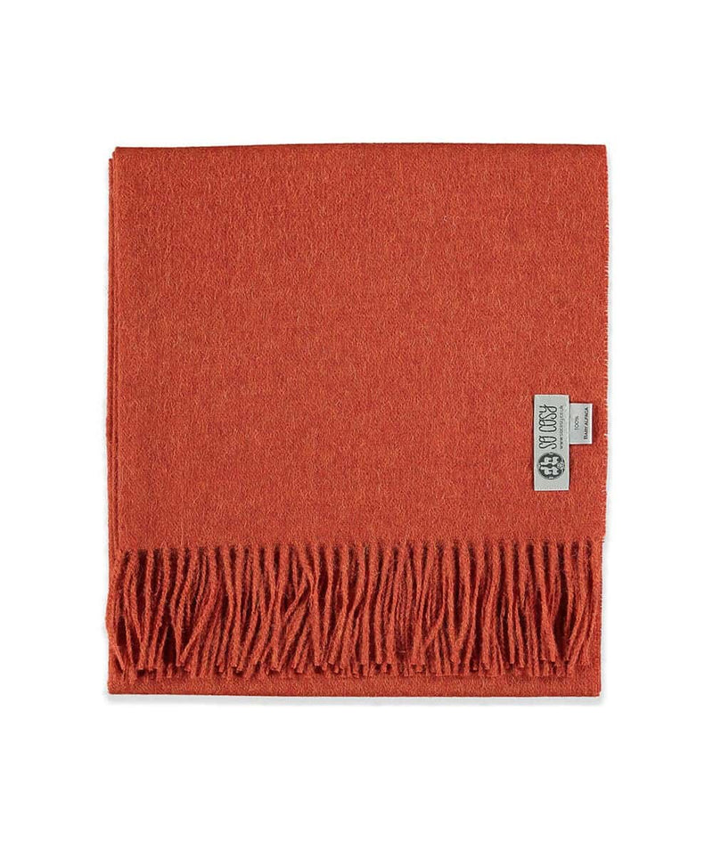 picture of handmade super soft baby alpaca shawl by so cosy in burnt orange available online and at the store