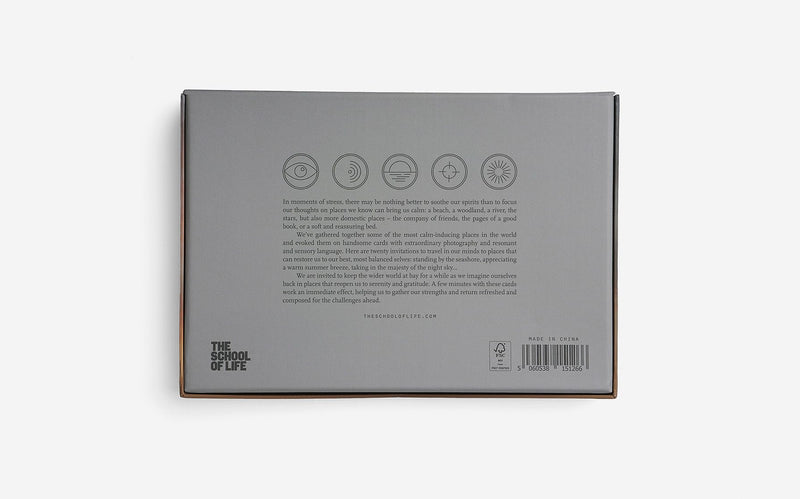 calming places by the school of life, 20 guided meditation cards available at cuemars