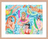 women and men in a swimming pool illustrated by Ce Pe available at Cuemars