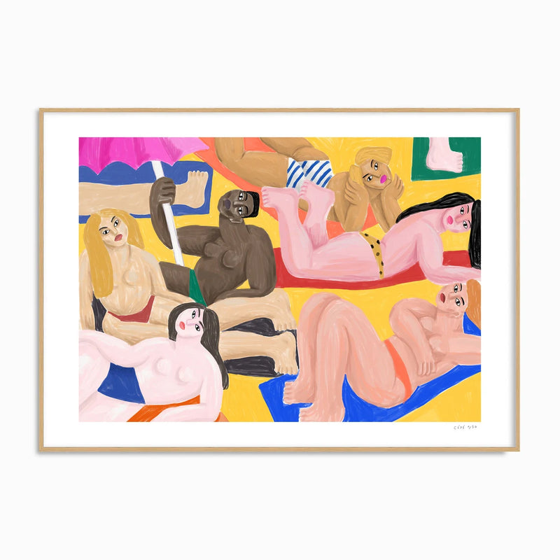 The Beach, an art print made and signed by French Artist Cépé, now available at cuemars.com