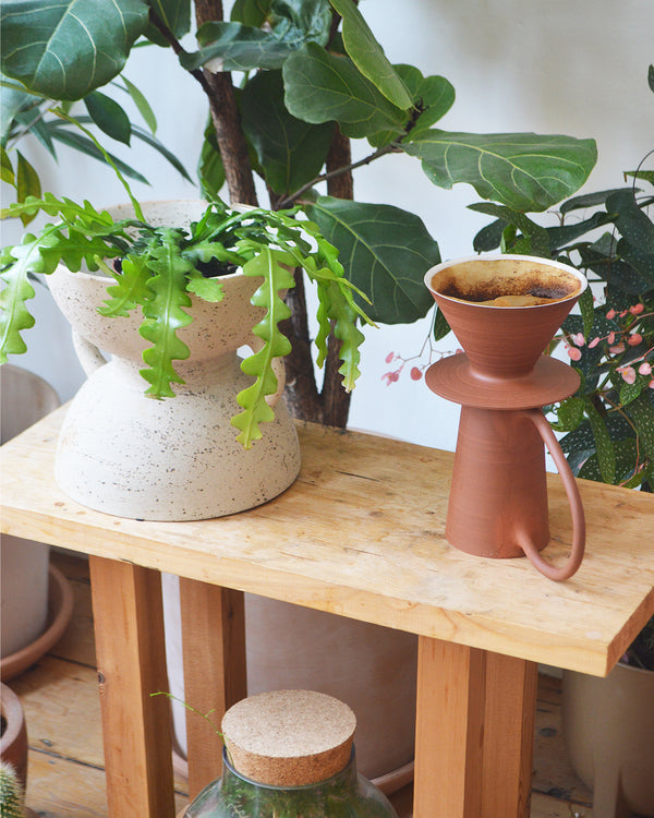 Coffee Pour Over - Hand Thrown in Red Stoneware