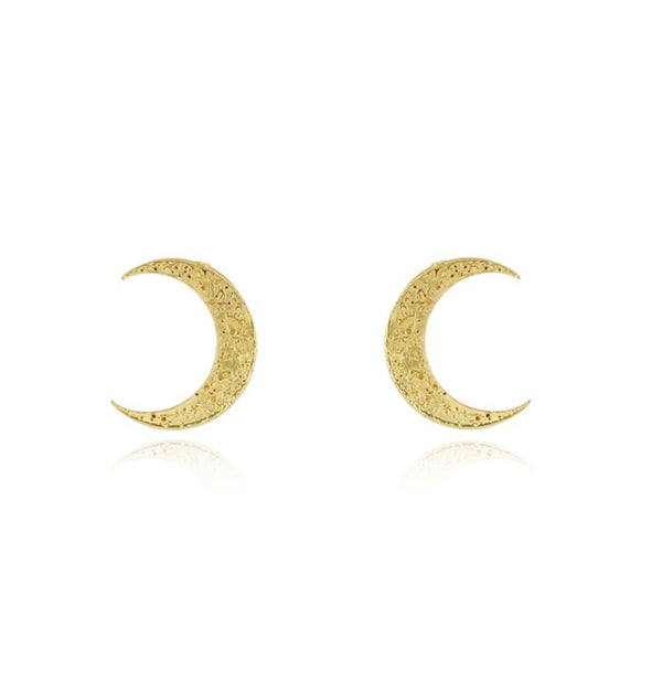 23ct gold plated Silver Crescent Moon earrings by Momocreatura