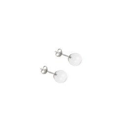 SPHERE CRYSTAL ROCK STUD EARRINGS with STERLING SILVER 